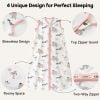 Picture of Unnivoll Baby Sleep Sack 6-12 Months 3 Pack 100% Cotton Lightweight 0.5 TOG Wearable Blanket Baby Sleep Bag with 2-Way Zipper for Newborn Infant Pink Apricot Gray Zebra