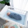 Picture of Comfy Cubs Easy Swaddle Blanket, 3 Pack - 100% Cotton Newborn Wrap, Small for 0-3 Months Infants, with Adjustable Velcro, Breathable and Durable Sleep Sack for Babies - Stone, Nomadic Blue & Azul