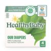 Picture of HealthyBaby Our Diapers | EWG Verified Safe & Plant-Based Diapers | Leak Protection | Soft Organic Cotton Shell | Chlorine-Free Diaper for Sensitive Skin | Size 4 (22-32 lbs) 50 Count
