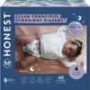 Picture of The Honest Company Clean Conscious Overnight Diapers for Sensitive Skin | Hypoallergenic, Fragrance Free | Cozy Cloud + Star Signs | Club Box, Size 4 (22-37 lbs), 48 Count