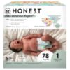 Picture of The Honest Company Clean Conscious Diapers for Sensitive Skin | Hypoallergenic, Fragrance Free | Spring '25 Limited Edition Prints | Club Box, Size 1 (8-14 lbs), 78 Count