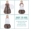 Picture of BSTOPPT Newborn Sleep Sack Baby Swaddle,3-Way Adjustable Wearable Blanket,100% Rayon Cotton Swaddling Sleeping Bag，TOG 0.5 (Leopard & Cobble, 6-12 Months)