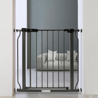 Picture of BalanceFrom Walk-Thru Safety Gate for Baby and Pets, Child Proof Fence for Doorways, Stairways, Hallways, 29.1" to 33.8" Opening, 30" Height, Graphite