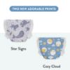 Picture of The Honest Company Clean Conscious Overnight Diapers for Sensitive Skin | Hypoallergenic, Fragrance Free | Cozy Cloud + Star Signs | Club Box, Size 6 (35+ lbs), 34 Count