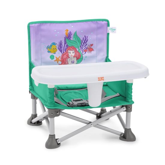 Picture of Bright Starts Disney Princess Ariel Pop 'N Sit Portable Booster, Indoor/Outdoor Use, Floor Seat with Feeding Tray, 6 Mos - 3 Yrs