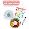 Picture of GoBe Kids Small Snack Spinner Flip Bundle with Hand Strap and Sticker Sheet - Reusable Snack Container with 5 Compartment Dispenser and Lid | BPA/PVC Free | Dishwasher Safe | No Spill - Pumpkin Spice