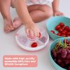 Picture of GoBe Kids Small Snack Spinner Flip Bundle with Hand Strap and Sticker Sheet - Reusable Snack Container with 5 Compartment Dispenser and Lid | BPA/PVC Free | Dishwasher Safe | No Spill - Pumpkin Spice