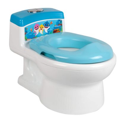 Picture of The First Years Pinkfong Baby Shark Potty Training Toilet and Toddler Toilet Seat - Potty Training Toilet Seat with Fun Flushing and Cheering Sounds
