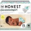 Picture of The Honest Company Clean Conscious Diapers for Sensitive Skin | Hypoallergenic, Fragrance Free | Gender Neutral Prints | Club Box, Size Newborn, 72 Count