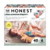 Picture of The Honest Company Clean Conscious Diapers for Sensitive Skin | Hypoallergenic, Fragrance Free | Gender Neutral Prints | Club Box, Size 6 (35+ lbs), 40 Count