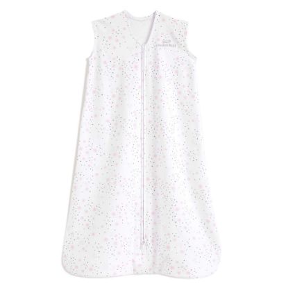 Picture of HALO SleepSack, 100% Cotton Wearable Blanket, Swaddle Transition Sleeping Bag, TOG 0.5, Midnight Moons-pink, Small, 0-6 Months