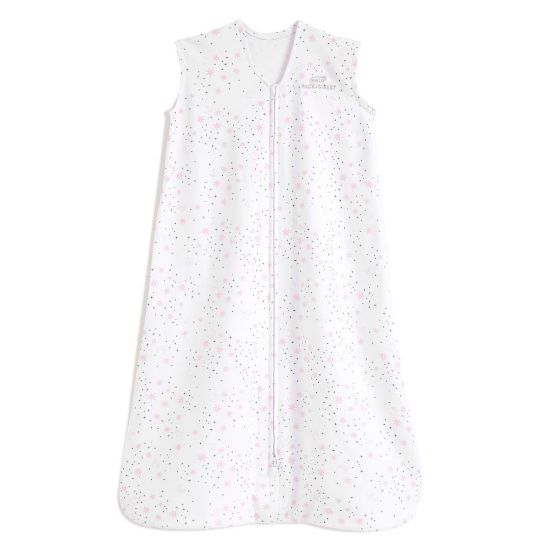 Picture of HALO SleepSack, 100% Cotton Wearable Blanket, Swaddle Transition Sleeping Bag, TOG 0.5, Midnight Moons-pink, Small, 0-6 Months