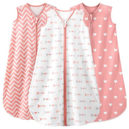 Picture of Yoofoss Baby Sleep Sack 0-6 Months Baby Wearable Blanket 100% Cotton 2-Way Zipper TOG 0.5 Toddler Sleeping Sack, Lightweight Sleep Sacks for Babies(Small)