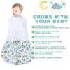 Picture of BSTOPPT Newborn Sleep Sack Baby Swaddle,6-12 Months,3-Way Adjustable Wearable Blanket,100% Rayon Cotton Swaddling sleeping bag，TOG 0.5（Banana&Leaf）
