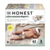 Picture of The Honest Company Clean Conscious Diapers for Sensitive Skin | Hypoallergenic, Fragrance Free | Gender Neutral Prints | Club Box, Size 3 (16-28 lbs), 62 Count