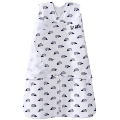 Picture of HALO 100% Cotton Sleepsack Swaddle, 3-Way Adjustable Wearable Blanket, TOG 1.5, Navy Hedgehog, Small, 3-6 Months