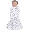 Picture of HALO 100% Cotton Sleepsack Swaddle, 3-Way Adjustable Wearable Blanket, TOG 1.5, Navy Hedgehog, Small, 3-6 Months