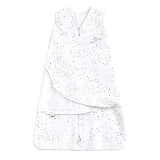 Picture of HALO 100% Cotton Sleepsack Swaddle, 3-Way Adjustable Wearable Blanket, TOG 1.5, Midnight Moons Pink, Newborn, 0-3 Months