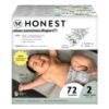 Picture of The Honest Company Clean Conscious Diapers for Sensitive Skin | Hypoallergenic, Fragrance Free | Gender Neutral Prints | Club Box, Size 2 (12-18 lbs), 72 Count