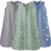 Picture of Unnivoll Baby Sleep Sack 6-12 Months 3 Pack 100% Cotton Lightweight 0.5 TOG Wearable Blanket Baby Sleep Bag with 2-Way Zipper for Newborn Infant