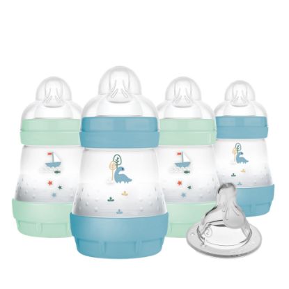 Picture of MAM 5oz Easy Start Anti-Colic Baby Bottles, Slow Flow with Bonus Medium Flow Nipple, Reduces Colic, Gas, & Reflux, Easy-to-Clean, BPA-Free, Baby Bottles for Newborns, 0-3 Months