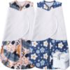 Picture of BSTOPPT Newborn Sleep Sack Baby Swaddle,3-Way Adjustable Wearable Blanket,100% Rayon Cotton Swaddling Sleeping Bag，TOG 0.5 (Gerbera & Tulips, 6-12 Months)