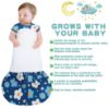 Picture of BSTOPPT Newborn Sleep Sack Baby Swaddle,3-Way Adjustable Wearable Blanket,100% Rayon Cotton Swaddling Sleeping Bag，TOG 0.5 (Gerbera & Tulips, 6-12 Months)