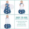 Picture of BSTOPPT Newborn Sleep Sack Baby Swaddle,3-Way Adjustable Wearable Blanket,100% Rayon Cotton Swaddling Sleeping Bag，TOG 0.5 (Gerbera & Tulips, 6-12 Months)