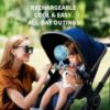 Picture of AMACOOL Battery Operated Stroller Fan Flexible Tripod Clip On Fan with 3 Speeds and Rotatable Handheld Personal Fans for Car Seat Crib Bike Treadmill (Blue)