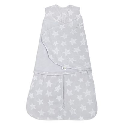 Picture of HALO Micro-Fleece Sleepsack Swaddle, 3-Way Adjustable Wearable Blanket, TOG 3.0, Grey Stars, Small, 3-6 Months
