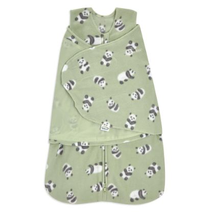 Picture of HALO Micro-Fleece Sleepsack Swaddle, 3-Way Adjustable Wearable Blanket, TOG 3.0, Cozy Pandas, Newborn, 0-3 Months