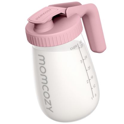 Picture of Momcozy Breast Milk Pitcher, Resistant to Heat and Cold Abrupt Temp Swings, No Leak Breast Milk Fridge Storage Container with Wide Mouth, Fast Baby Formula Maker, Breastfeeding Essentials, Pink