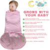Picture of BSTOPPT Fleece Newborn Sleep Sack Baby Swaddle,3-Way Adjustable Wearable Blanket,2 Pack Fleece Swaddling Sleeping Bag TOG 2.0， (Gray & Pink, 6-12 Months)