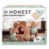 Picture of The Honest Company Clean Conscious Diapers for Sensitive Skin | Hypoallergenic, Fragrance Free | Spring '25 Limited Edition Prints | Club Box, Size 4 (22-37 lbs), 54 Count
