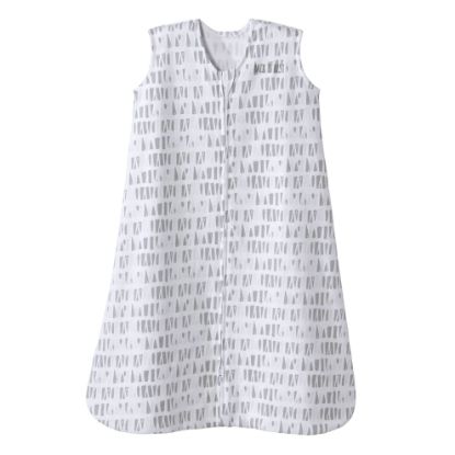 Picture of HALO SleepSack, 100% Cotton Wearable Blanket, Swaddle Transition Sleeping Bag, TOG 0.5, Squares and Triangles, Grey, Large, 12-18 Months