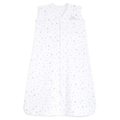 Picture of HALO SleepSack, 100% Cotton Wearable Blanket, Swaddle Transition Sleeping Bag, TOG 0.5, Twinkle Blue, Medium, 6-12 Months
