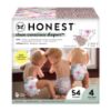 Picture of The Honest Company Clean Conscious Diapers for Sensitive Skin | Hypoallergenic, Fragrance Free | Girl Prints | Club Box, Size 4 (22-37 lbs), 54 Count