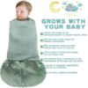 Picture of BSTOPPT Fleece Newborn Sleep Sack Baby Swaddle,3-Way Adjustable Wearable Blanket,2 Pack Fleece Swaddling Sleeping Bag TOG 2.0， (Blue&Green, 0-3 Months)