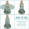 Picture of BSTOPPT Fleece Newborn Sleep Sack Baby Swaddle,3-Way Adjustable Wearable Blanket,2 Pack Fleece Swaddling Sleeping Bag TOG 2.0， (Blue&Green, 0-3 Months)