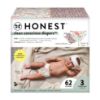 Picture of The Honest Company Clean Conscious Diapers for Sensitive Skin | Hypoallergenic, Fragrance Free | Girl Prints | Club Box, Size 3 (16-28 lbs), 62 Count
