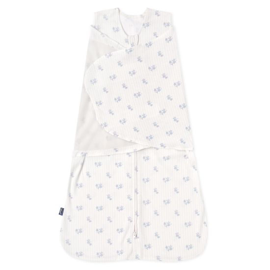 Picture of HALO 100% Cotton Sleepsack Swaddle, 3-Way Adjustable Wearable Blanket, TOG 1.5, Floral Vintage Stripe, Small, 3-6 Months