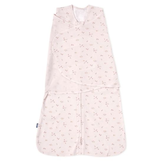 Picture of HALO 100% Cotton Sleepsack Swaddle, 3-Way Adjustable Wearable Blanket, TOG 1.5, Pink Floral, Small, 3-6 Months