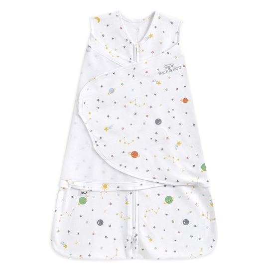 Picture of HALO 100% Cotton Sleepsack Swaddle, 3-Way Adjustable Wearable Blanket, TOG 1.5, Space, Newborn, 0-3 Months
