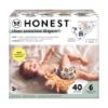 Picture of The Honest Company Clean Conscious Diapers for Sensitive Skin | Hypoallergenic, Fragrance Free | Gender Neutral Prints | Club Box, Size 6 (35+ lbs), 40 Count