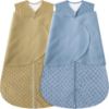 Picture of BSTOPPT Fleece Newborn Sleep Sack Baby Swaddle,3-Way Adjustable Wearable Blanket,2 Pack Fleece Swaddling Sleeping Bag TOG 2.0， (Brown & Dark Green, 0-3 Months)