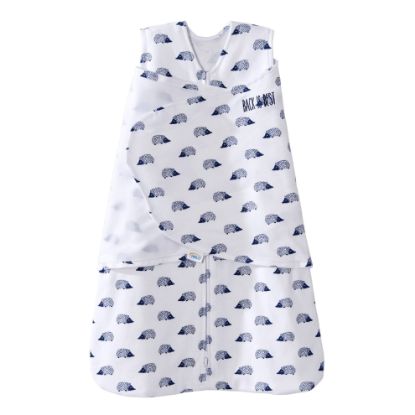 Picture of HALO 100% Cotton Sleepsack Swaddle, 3-Way Adjustable Wearable Blanket, TOG 1.5, Navy Hedgehog, Newborn, 0-3 Months
