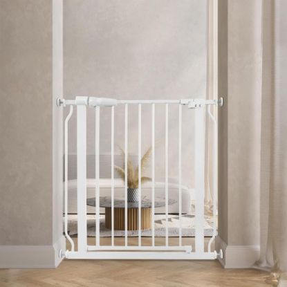 Picture of BalanceFrom Easy Walk-Thru Safety Gate for Doorways and Stairways with Auto-Close/Hold-Open Features, 30-Inch Tall, Fits 29.1 - 33.8 Inch Openings, White