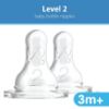 Picture of Dr. Brown’s Natural Flow Level 2 & Level 3 Narrow Baby Bottle Silicone Nipples, Medium-Fast Flow, 6m+, 100% Silicone Bottle Nipple, 6 Pack