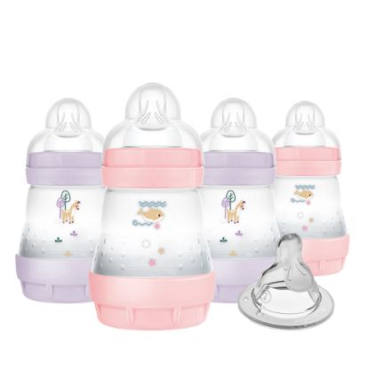 Picture of MAM 5oz Easy Start Anti-Colic Baby Bottles, Slow Flow with Bonus Medium Flow Nipple, Reduces Colic, Gas, & Reflux, Easy-to-Clean, BPA-Free, Baby Bottles for Newborns, 0-3 Months