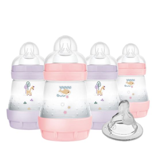Picture of MAM 5oz Easy Start Anti-Colic Baby Bottles, Slow Flow with Bonus Medium Flow Nipple, Reduces Colic, Gas, & Reflux, Easy-to-Clean, BPA-Free, Baby Bottles for Newborns, 0-3 Months